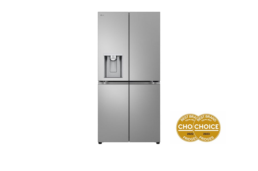 LG 508L Slim French Door Fridge in Stainless Finish, front view, GF-LN500PL