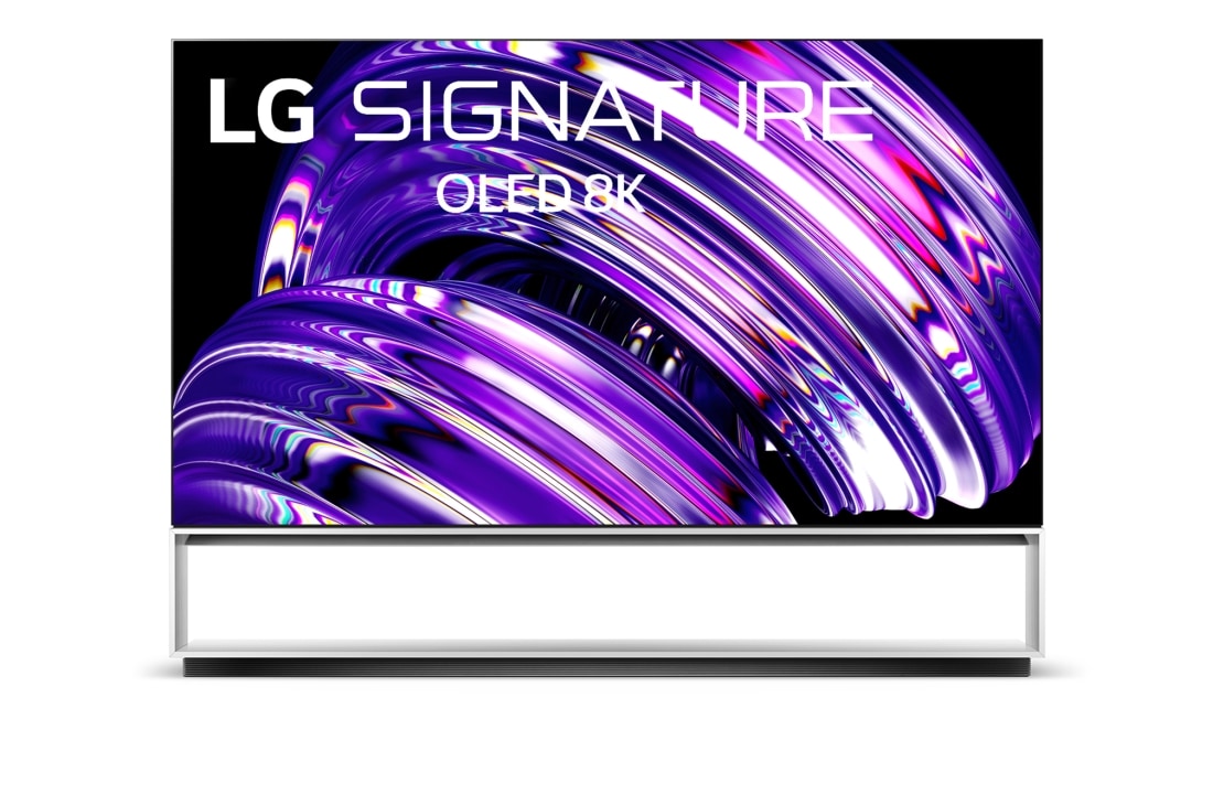 LG OLED TV 88 Inch Z2 Series Gallery Design Cinema HDR WebOS Smart ThinQ AI 8K Pixel Dimming, Front view , OLED88Z26LA