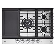 LG 30” Smart Gas Cooktop with UltraHeat™ 22K BTU Dual Burner and LED Knobs, CBGJ3027S