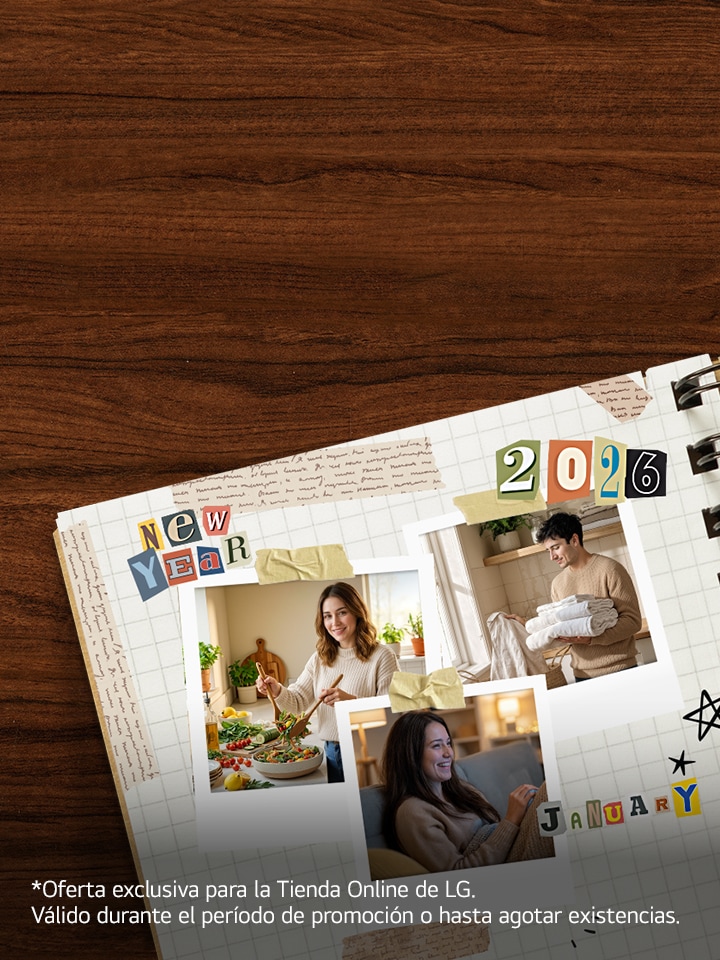 Imagen de una persona con electrodomésticos LG