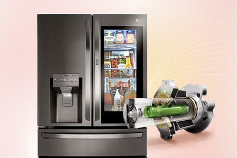 The refrigerator and the inverter linear motor are side by side.