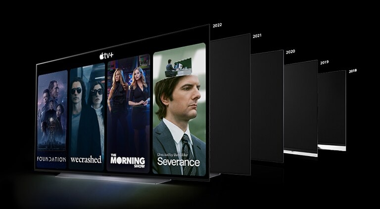 Imágenes de TV Smart LG lanzados desde el 2018 al 2022.