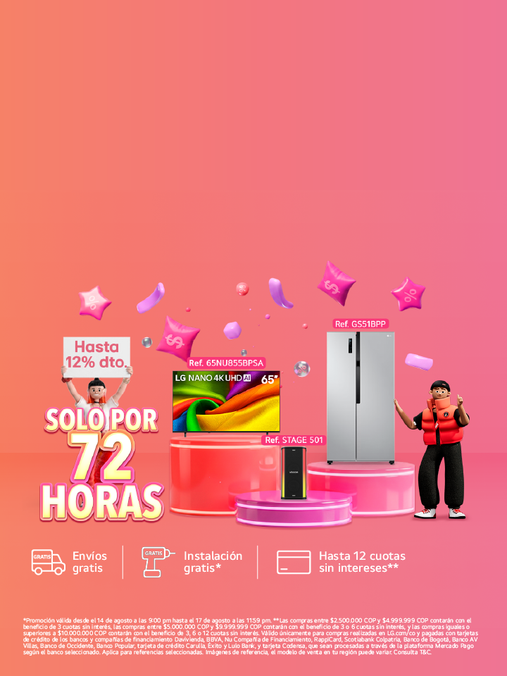 Banner de descuentos fin de semana solo en LG