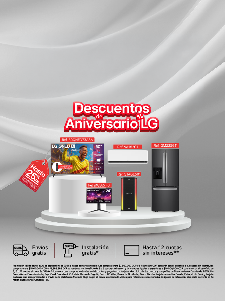 Banner de descuentos fin de semana solo en LG