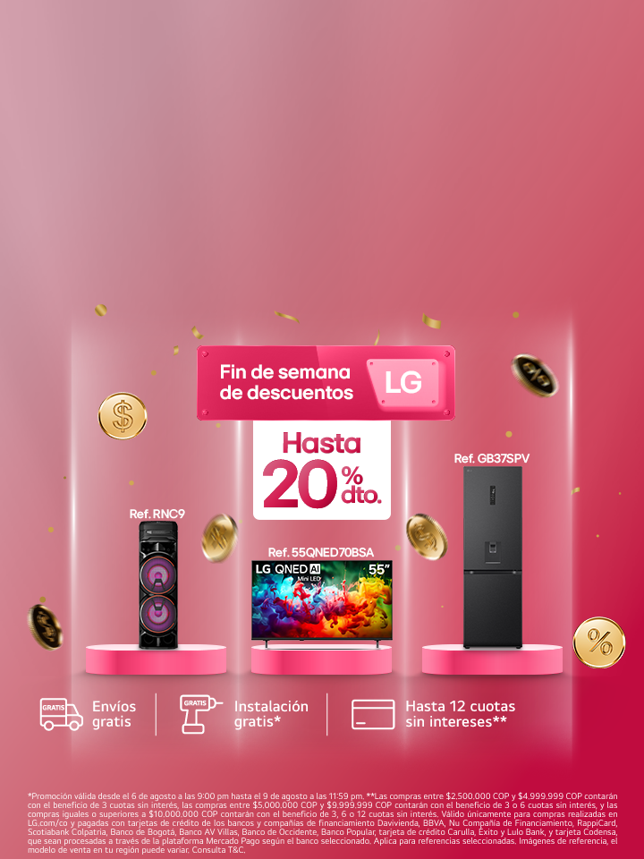 Banner de descuentos fin de semana solo en LG