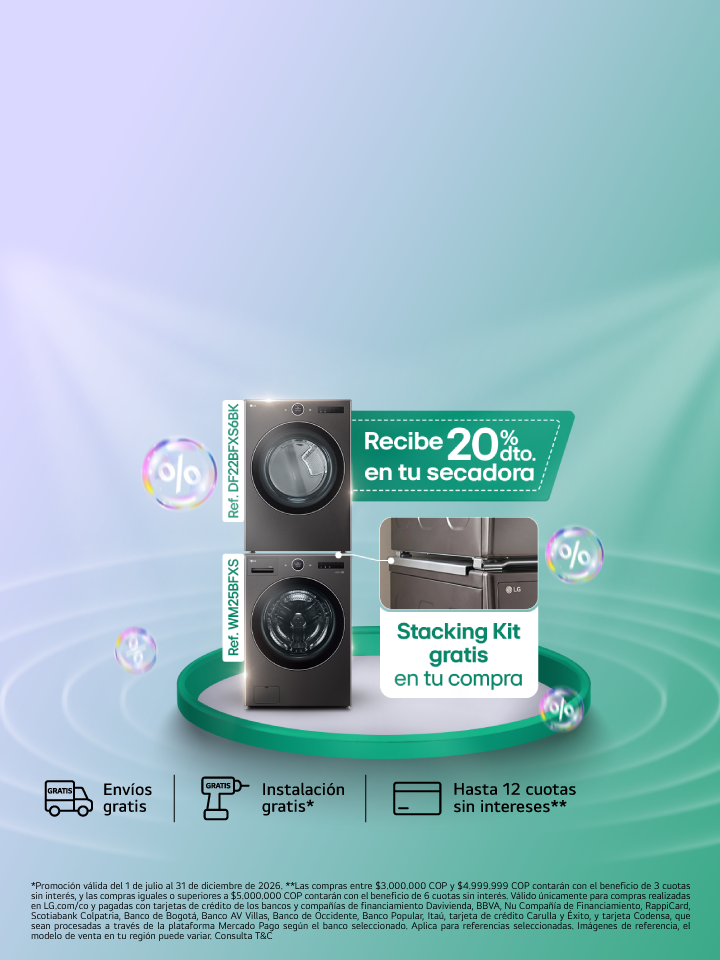 Promo combo lavadora - secadora Stacking Kit Gratis