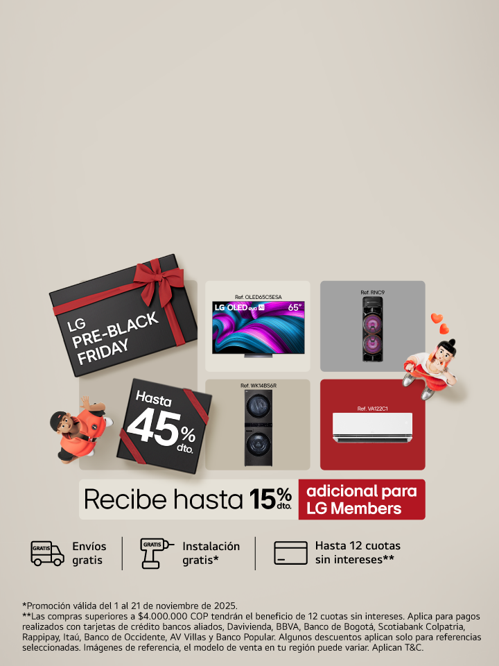 Tv, WashTower, Nevecón, Monitor LG, con un Regalo Grande Pre Black Friday