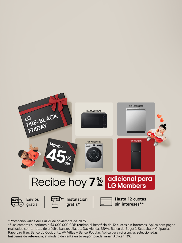 banner promocional Electrodomésticos Pre Black 45% de descuento