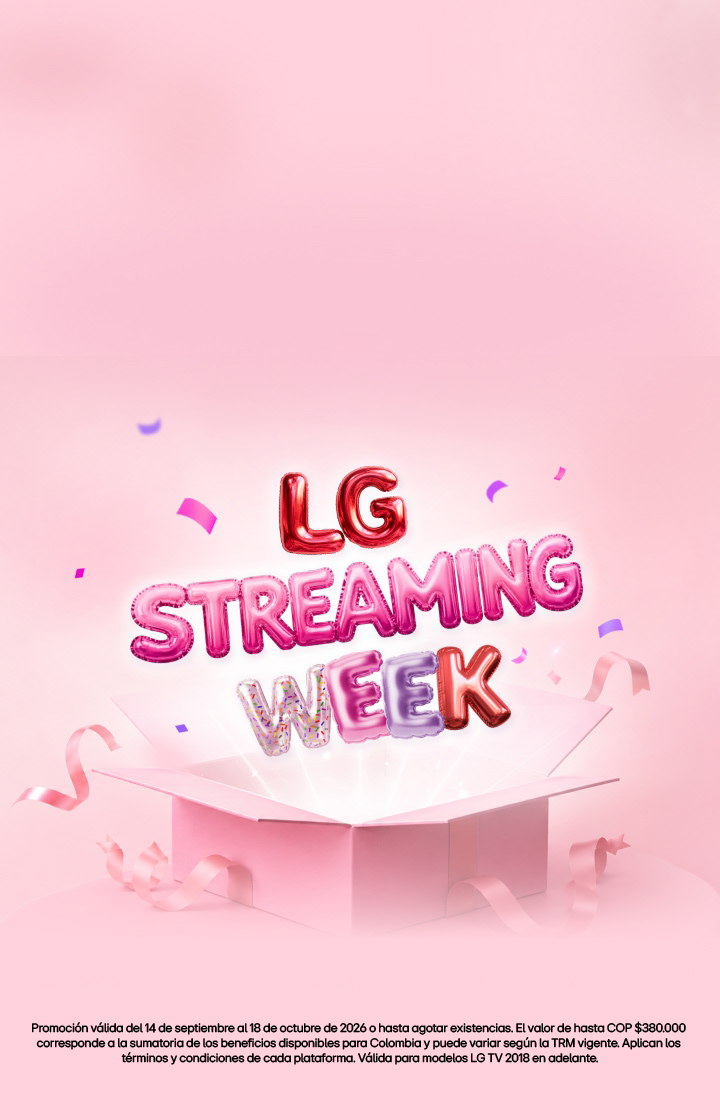 Se coloca un cuadro rojo con el texto "LG Streaming Week" en él.