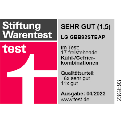 Stiftung Warentest Urteil "SEHR GUT (1,5)"1
