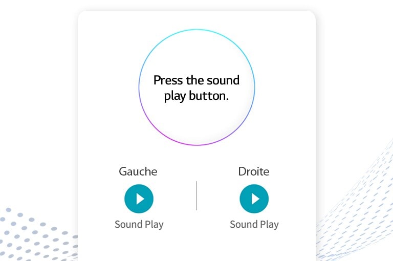 Une capture d’écran de l'application Trouver mes écouteurs montre les boutons gauche et droit pour chaque écouteur.