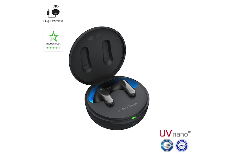 Vue avant de LG TONE Free FP9 | Ecouteurs Bluetooth True Wireless | Réduction Active de Bruit | Plug & Wireless | Fonction anti-bactérienne LG TONE-FP9