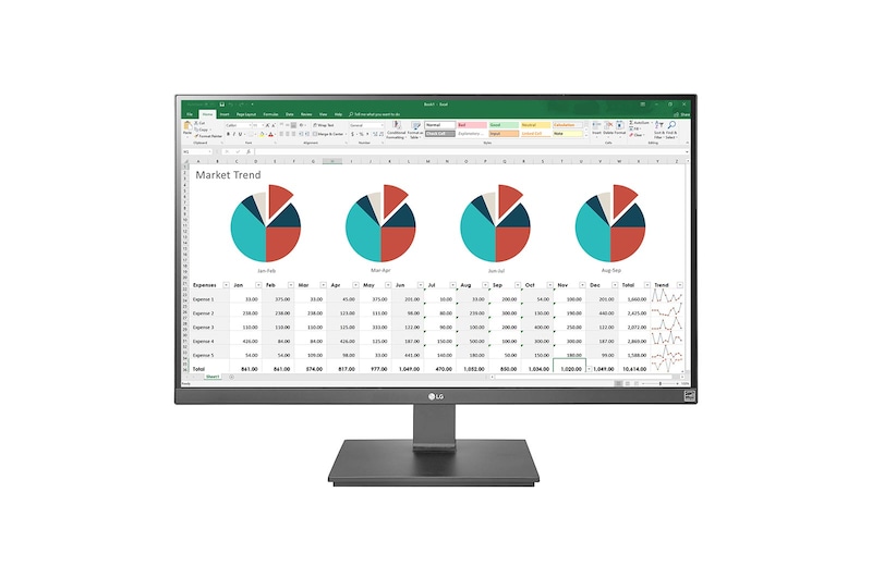 Vue avant de 27" (68 cm) | TV LED IPS | Résolution 4K 3840x2160 LG 27UK670-B