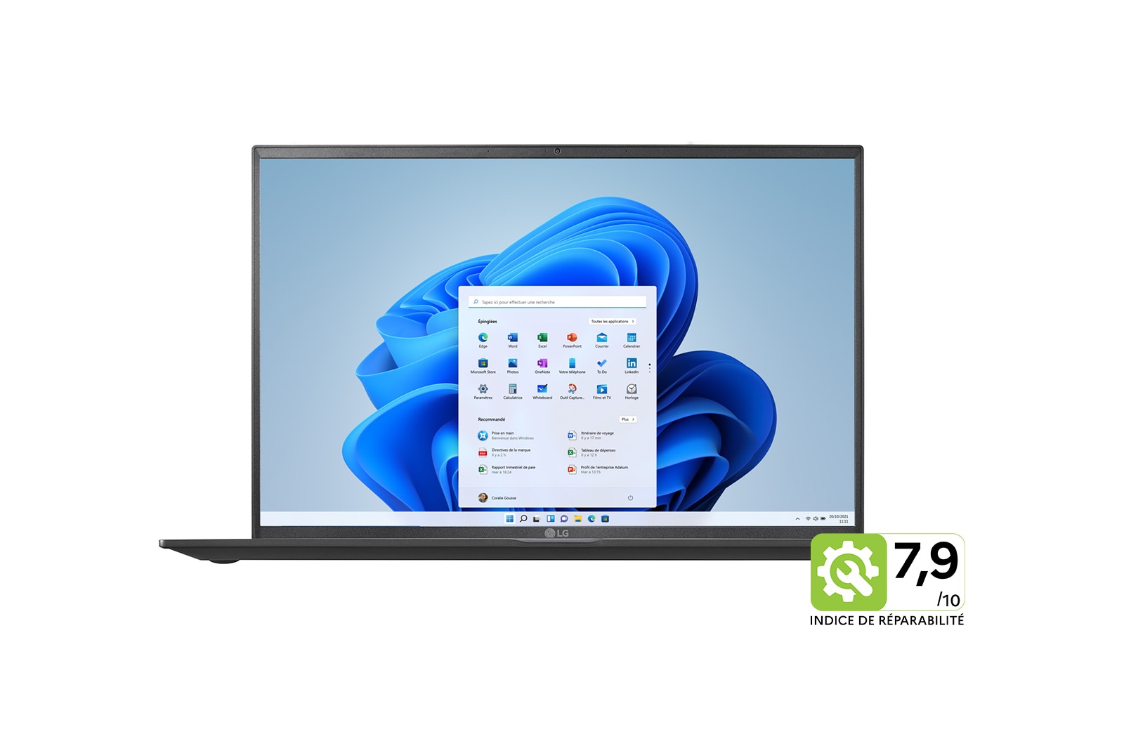 Vue avant de LG gram 16Z90P | Windows 11 Home | 16'' 1.2kg | Intel® Core™ i7 | RAM 16Go | SSD 1To NVME LG 16Z90P-G.AA78F