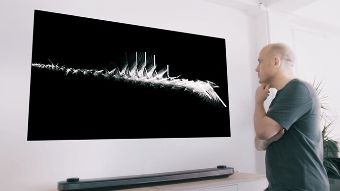 L'artiste visuel Matt Clark regarde LG SIGNATURE OLED TV W.