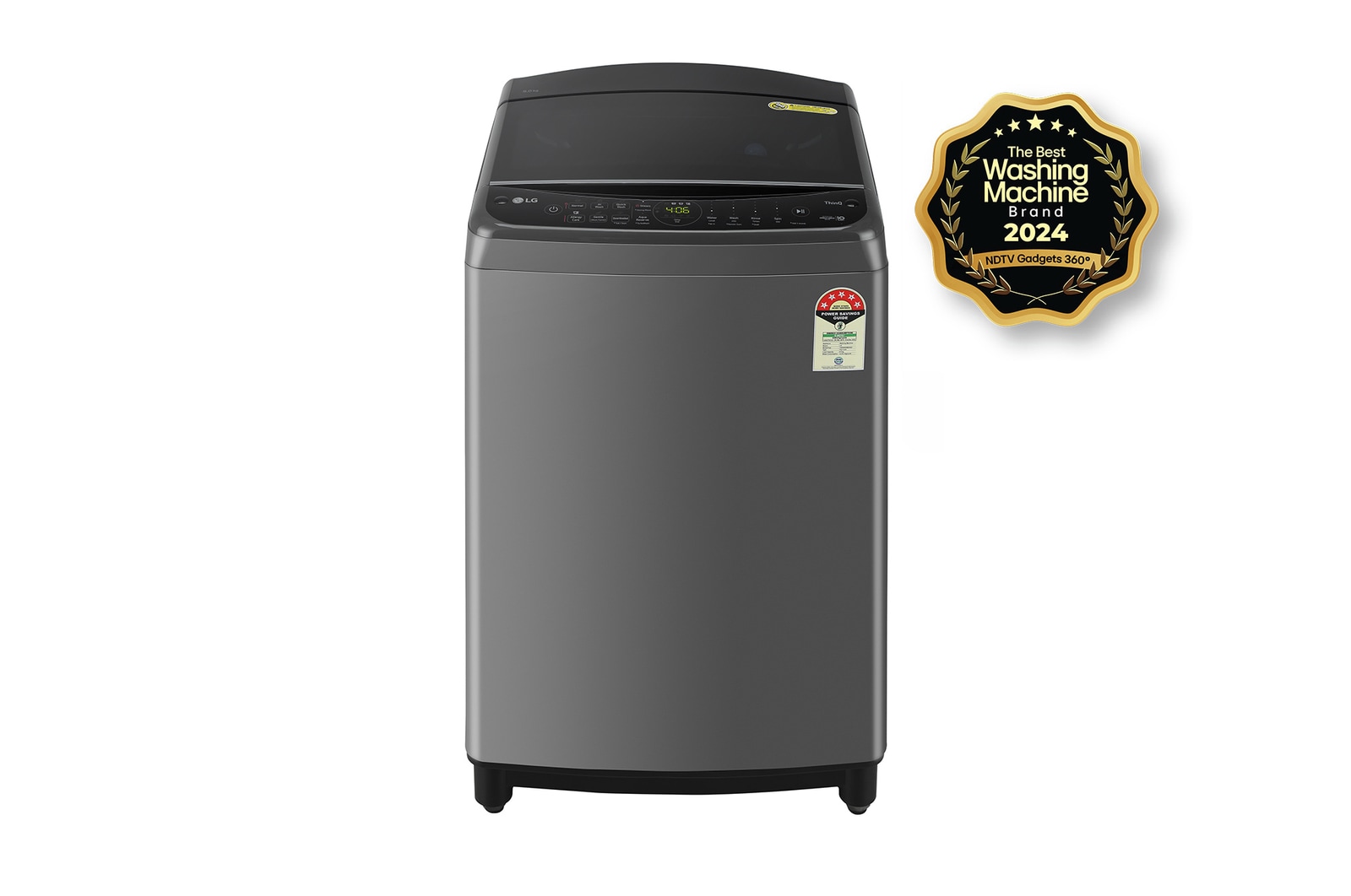 LG 9Kg Top Load Washing Machine, AI Direct Drive™, In-built Heater, Middle Black, THD09SWM