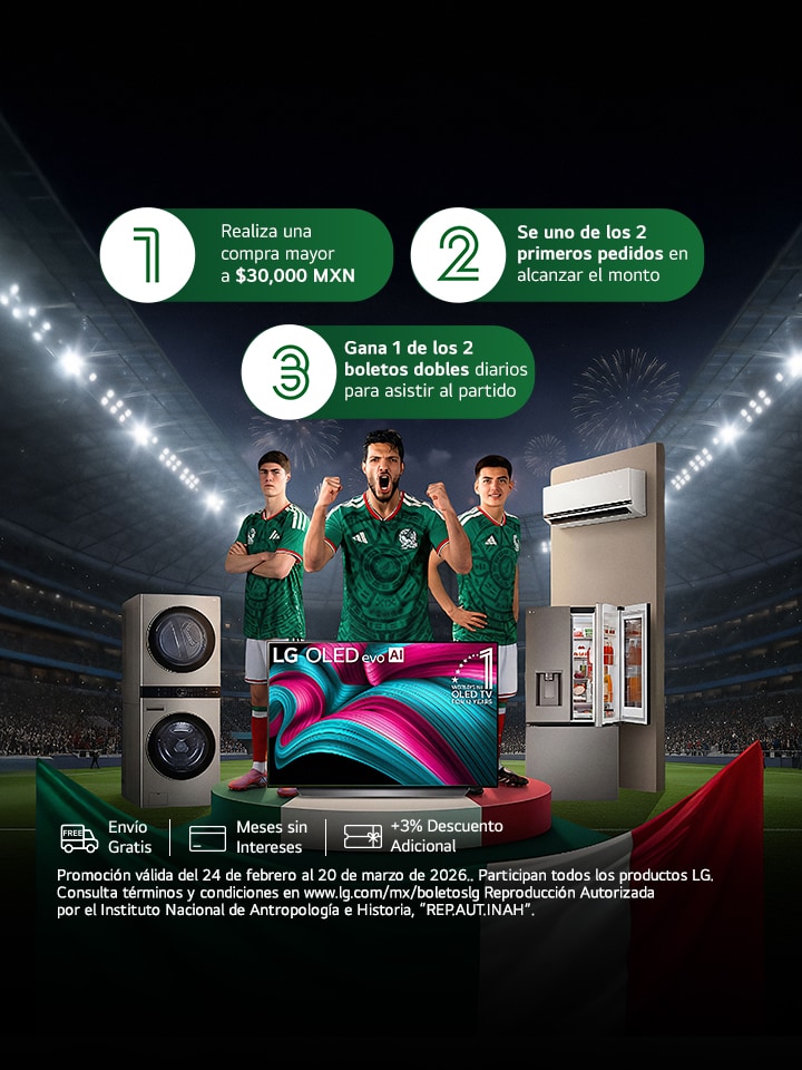Gana boletos Para asistir al partido México vs Portugal Solo con LG.com