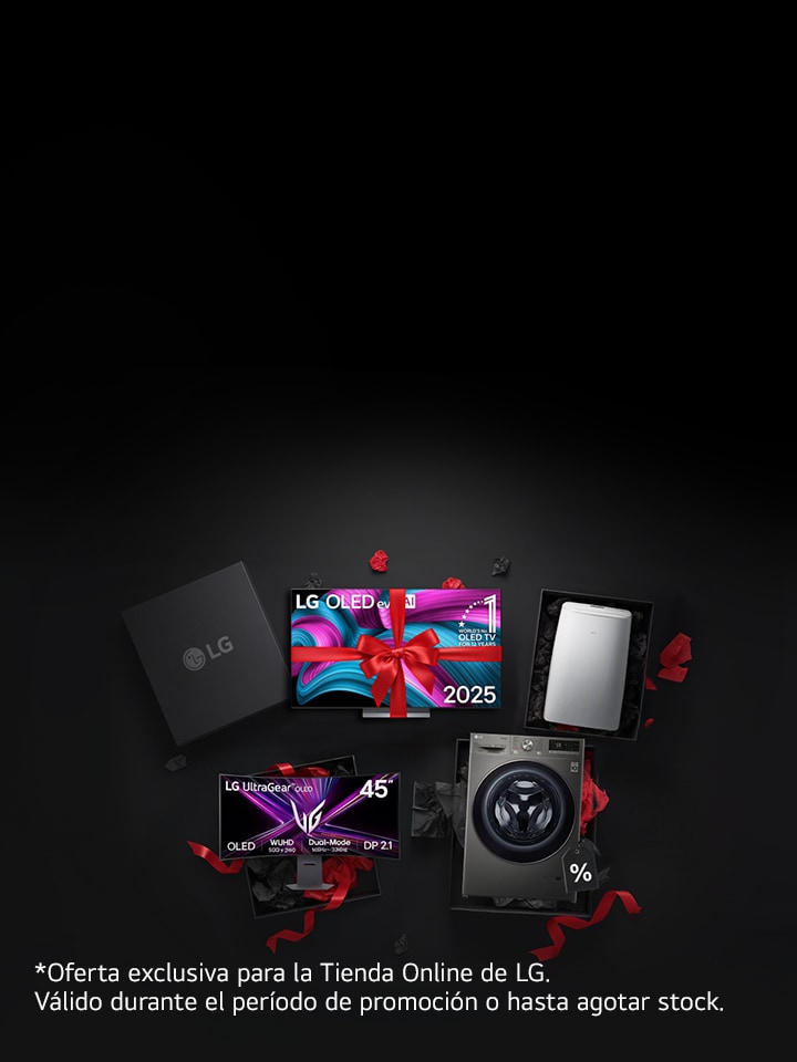 Imagen de una persona con electrodomésticos LG