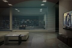 A image of TV playing with LG Soundbar showing the HD Music Streaming