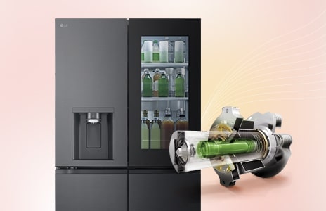 The refrigerator and the inverter linear motor are side by side.