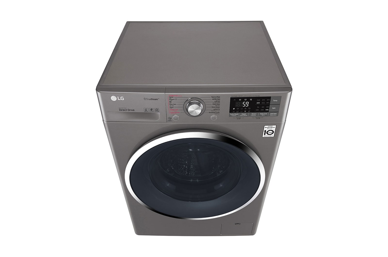 LG 9kg Front load washing machine, Silver Color, TurboWash™, SmartThinQ (Wi-Fi), WFS0914XMN