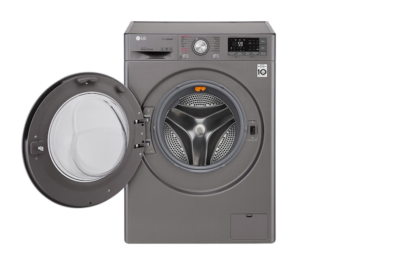 LG 9kg Front load washing machine, Silver Color, TurboWash™, SmartThinQ (Wi-Fi), WFS0914XMN