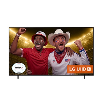 Front view of 50 inch LG UHD AI UA74 4K Smart TV 2025 - 50UA74006LB 50UA74006LB