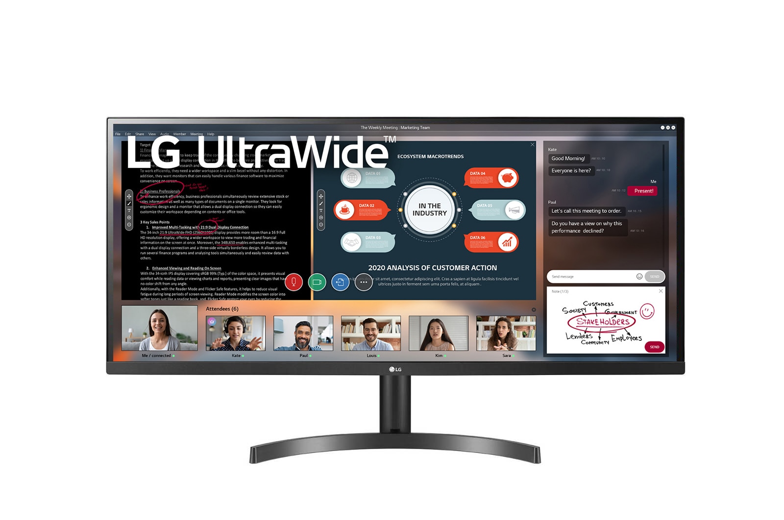 LG 34" 21:9 UltraWide™ Full HD IPS LED Monitor, 34WL50S-B