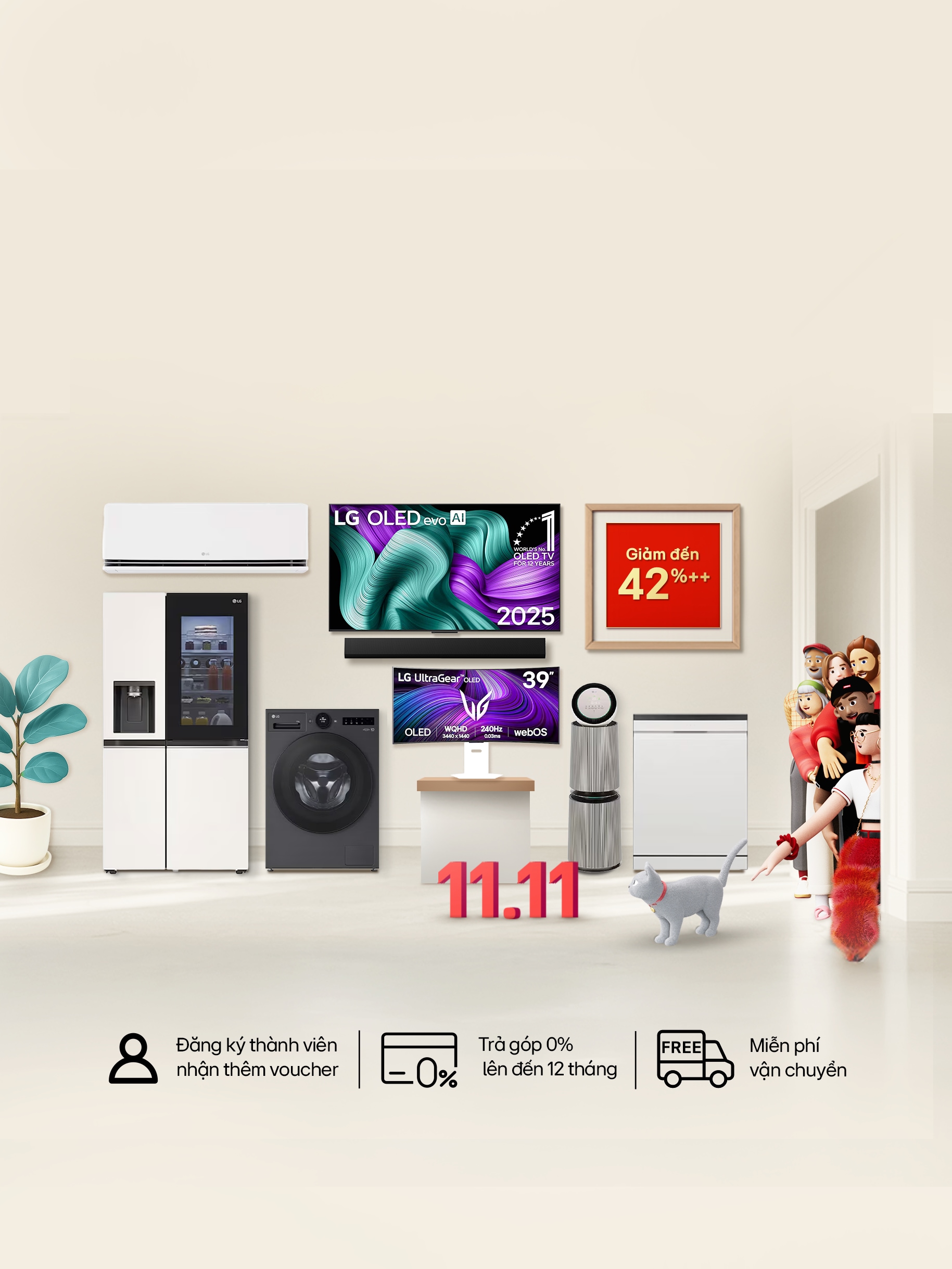 Banner ưu đãi lương về tháng 10 của LG