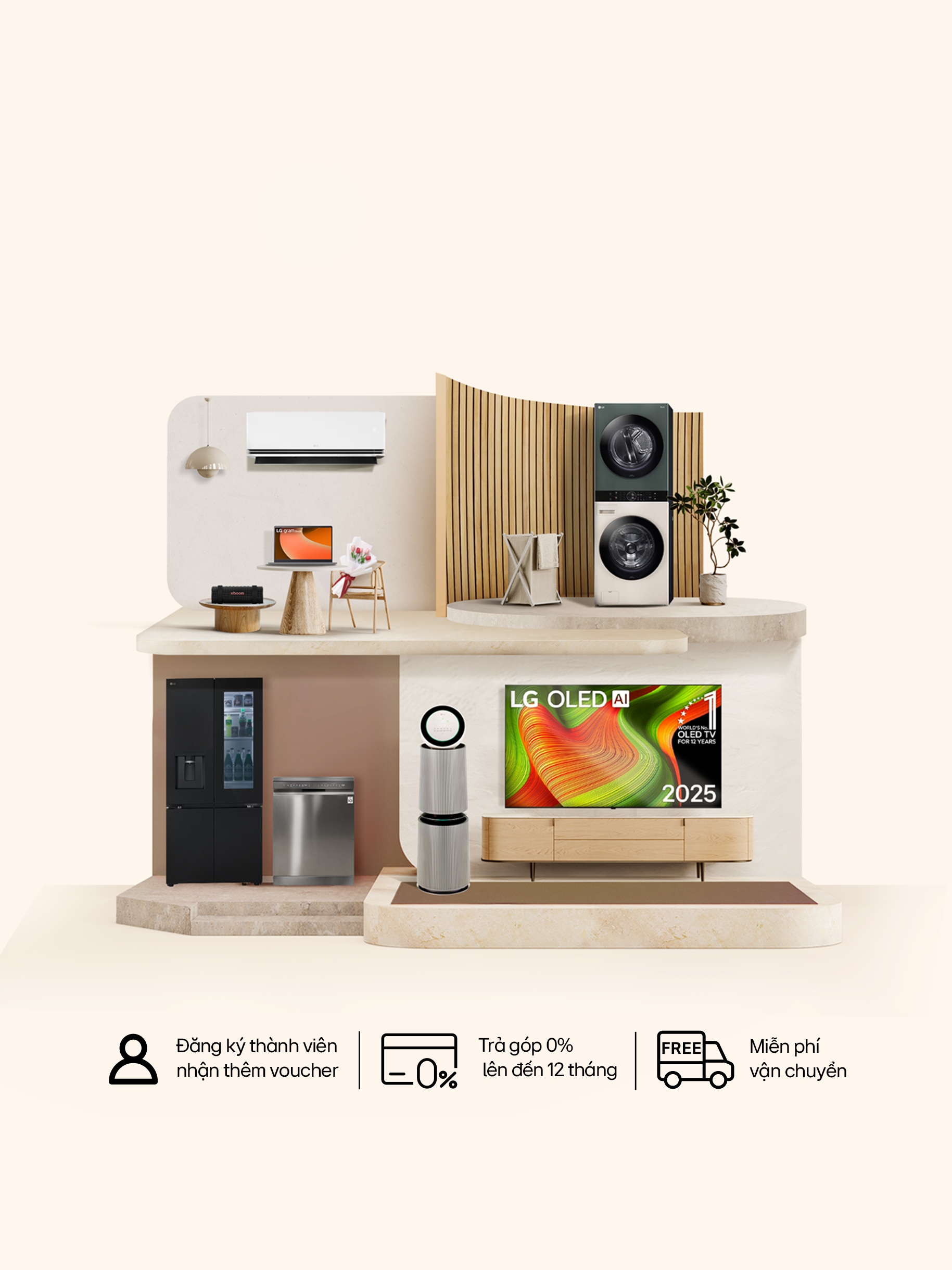 Banner ưu đãi combo LG cho nhà mới