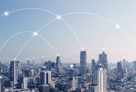 LG HVAC integrated smart solutions connecting city and digital networks. Seamless connectivity for energy efficiency and system management.
