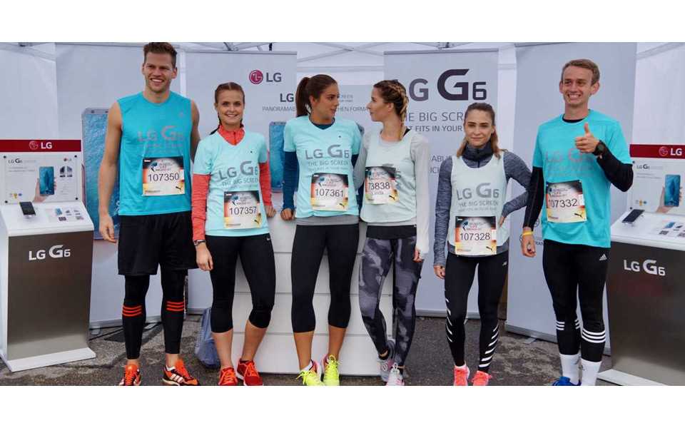Das #togetherwithG6-Team auf dem Wings for Life World Run 2017 mit dem LG G6