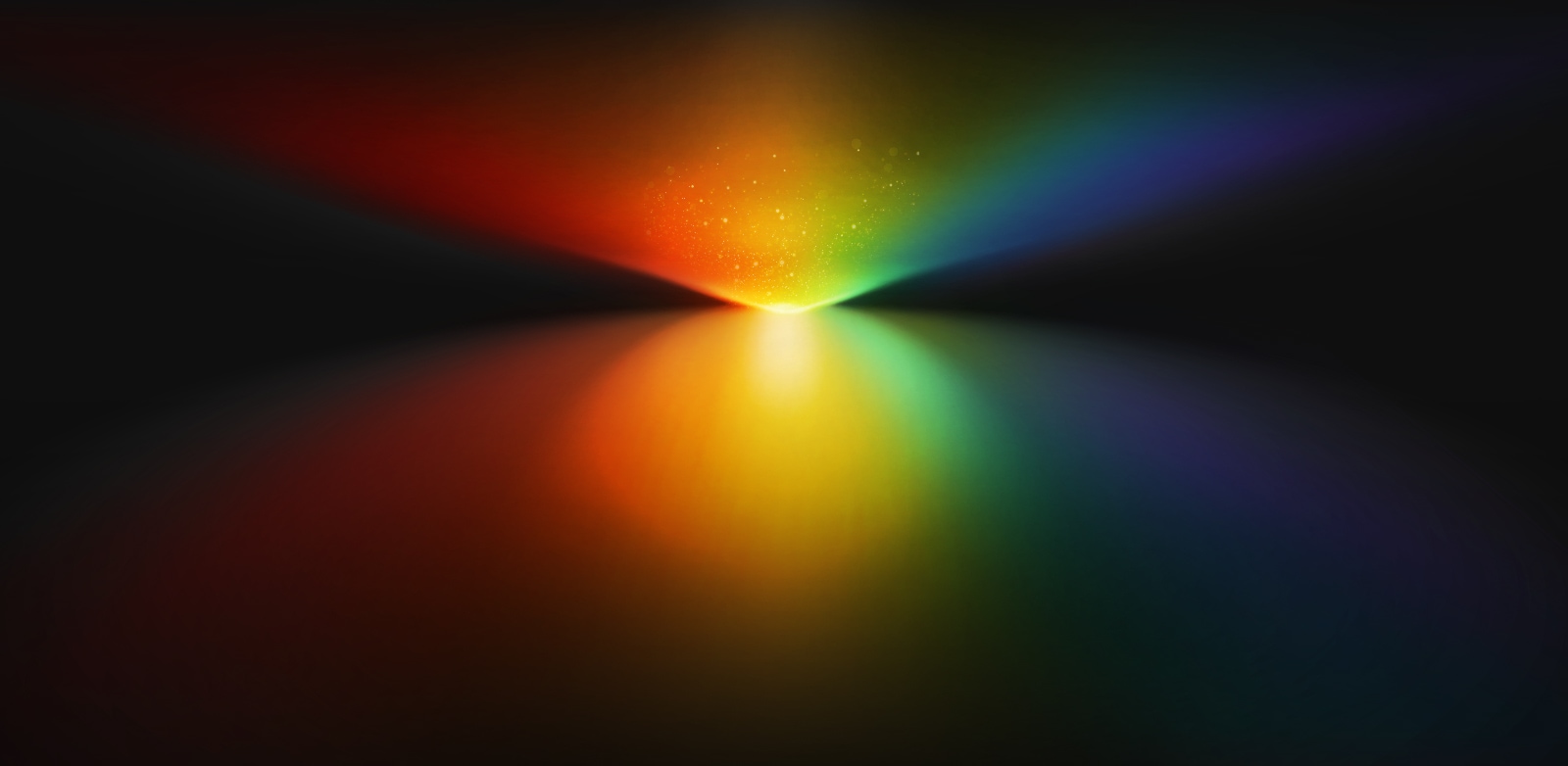El prisma entra por un agujero en un espacio negro. 