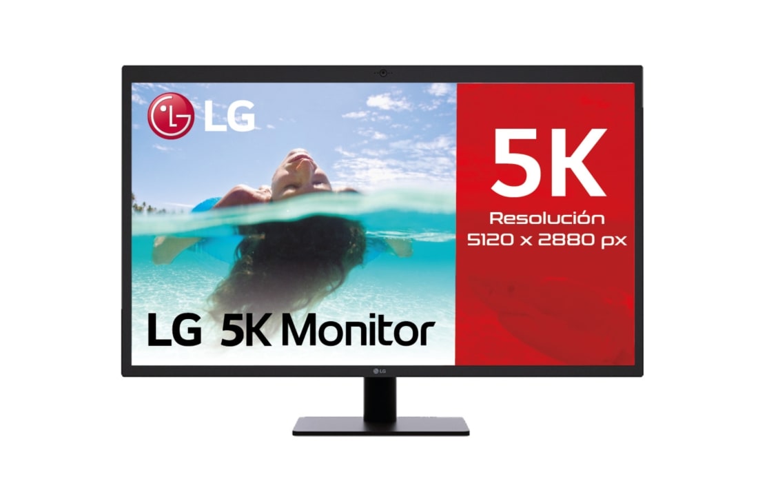 LG 27MD5KLP - Monitor 5K UltraFine enfocado a usuarios iOS (Panel IPS: 5120x2880px, 16:9, 500 cd/m², 1100:1, DCI-P3 >99%, 60Hz, 14ms); diagonal 68,6cm; entradas: Thunderbolt 3 x1, USB-C x33 x2, USB-C x3, G, 27MD5KLP-B, 27MD5KLP-B