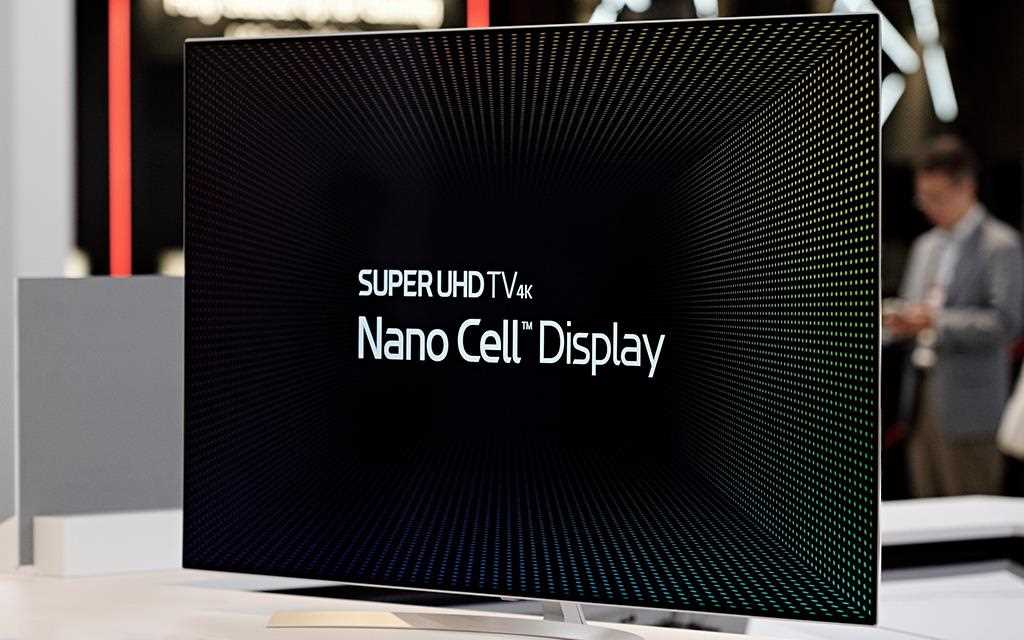 An image of a lg nano cell tv displayed at Berlin IFA 2017.