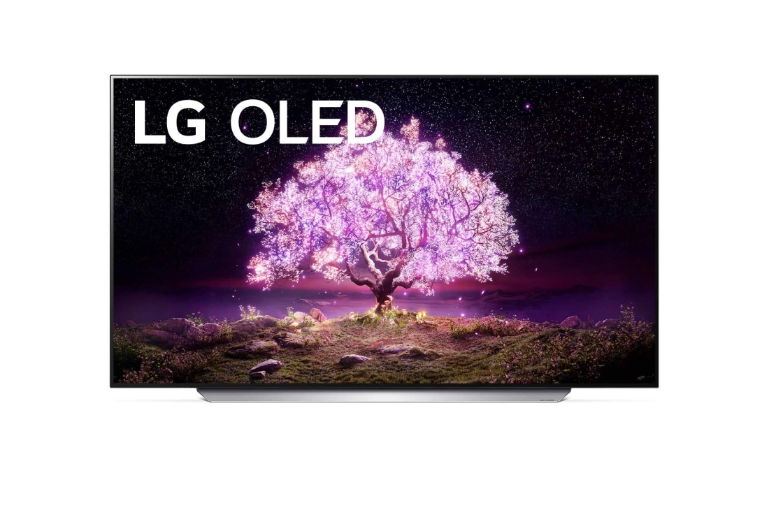 LG OLED LG C1 | 77 inch | Dolby Vision IQ & Dolby Atmos | ThinQ AI | 4K Smart OLED TV, front view, OLED77C12LA