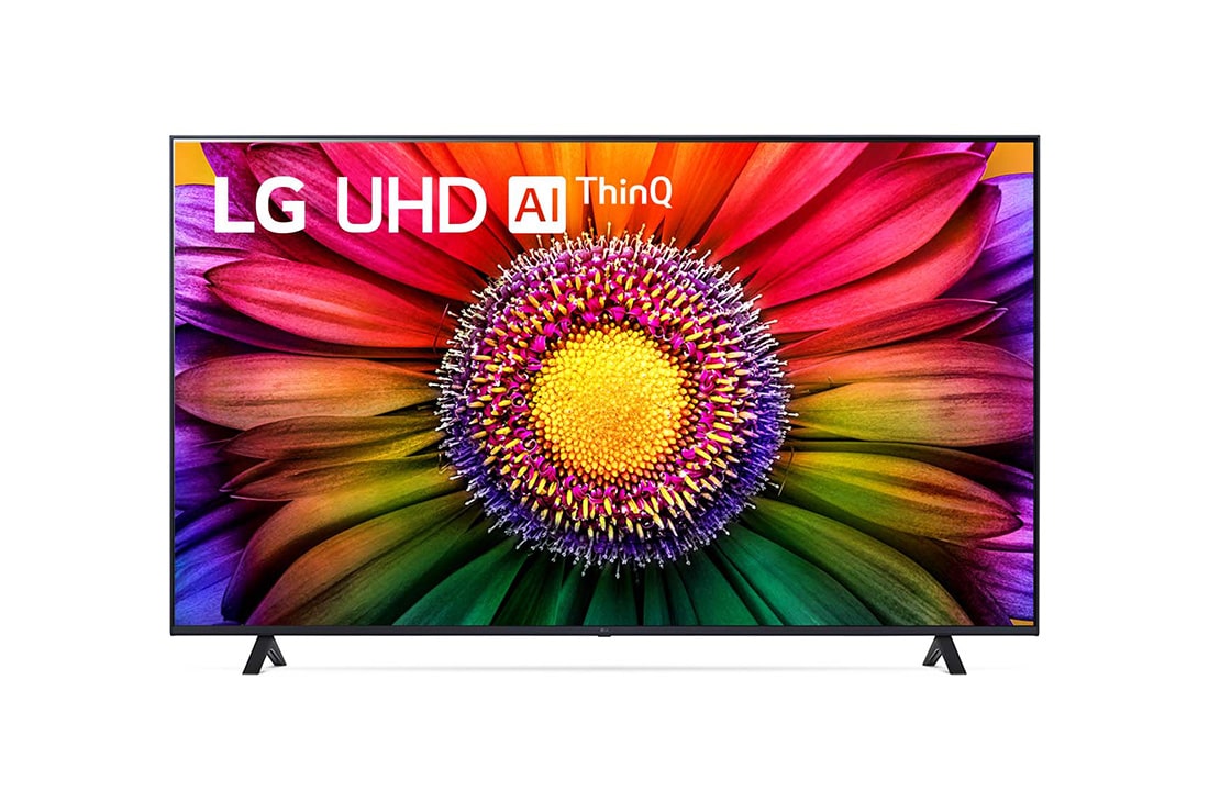 LG UHD UR80 de 70'' 4K Smart TV, 2023, Vedere frontală a televizorului LG UHD, 70UR80003LJ