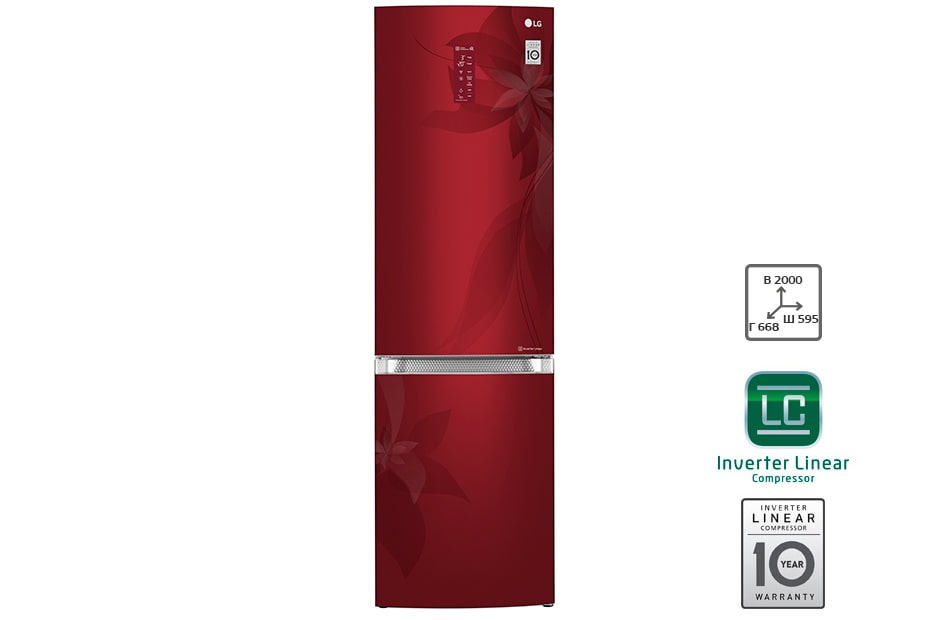 LG Холодильник LG GA-B499TGRF c инверторным линейным компрессором, GA-B499TGRF