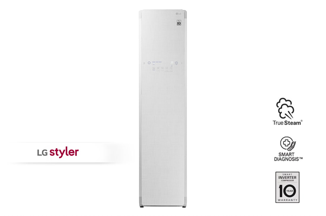 LG Система для ухода за одеждой<br>с помощью пара LG Styler S3WER, 185 см,<br>3 вещи, пресс для брюк, белый, S3WER