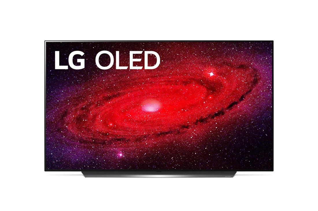 LG OLED телевизор 55'' LG OLED55CXRLA, вид спереди с изображением на экране, OLED55CXRLA