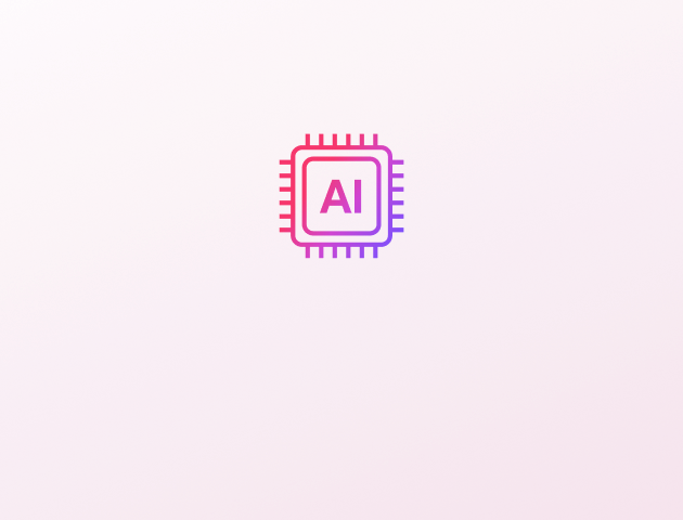 An icon of a microchip with 'AI' inside is displayed in pink and purple tones, symbolizing AI dry technology. 