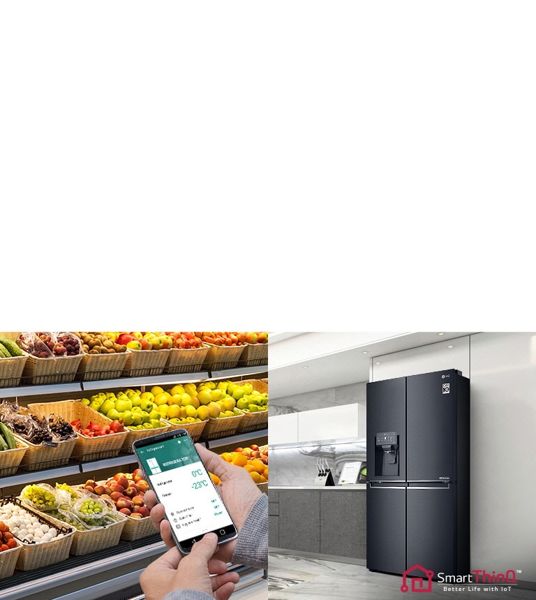 Lg Slim French Door Refrigertor Matte Black Stainless Steel Instaview Door In Door Hygiene Fresh Thinq Lg Uae