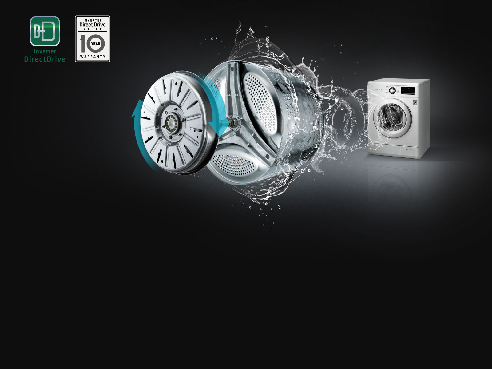 Inverter for a Powerful Wash with Less Noise using direct drive teachnology LG FH2J3QDNL02 front load washing machine
