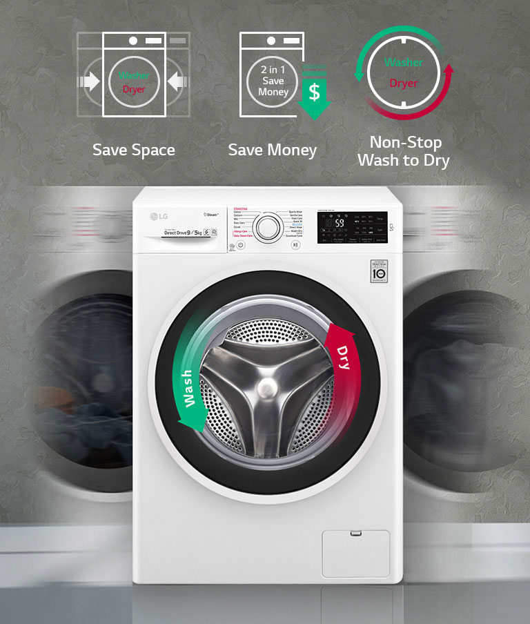 Washer & Dryer 9 / 5 Kg, 6 Motion Direct Drive | LG UAE