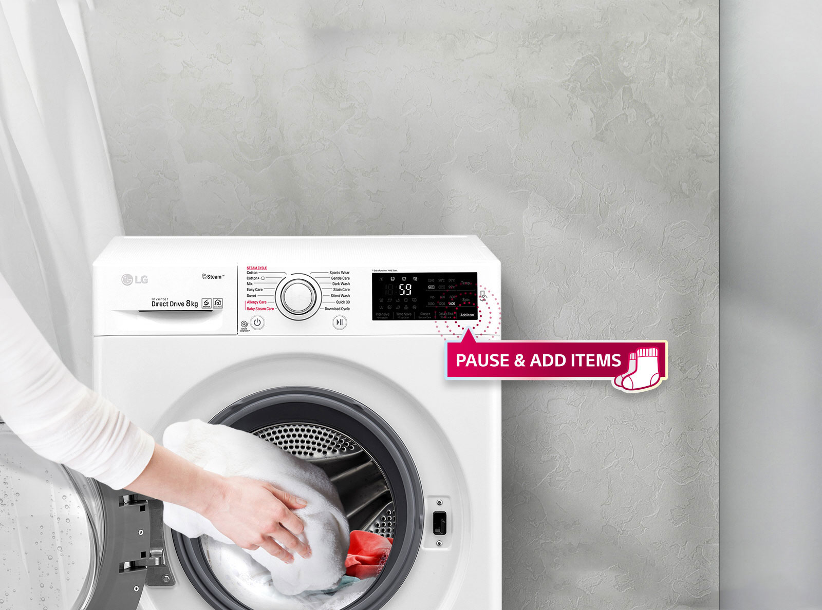 Lg Front Load Washer 9 Kg 6 Motion Direct Drive Add Item Smart Diagnosis Lg Uae