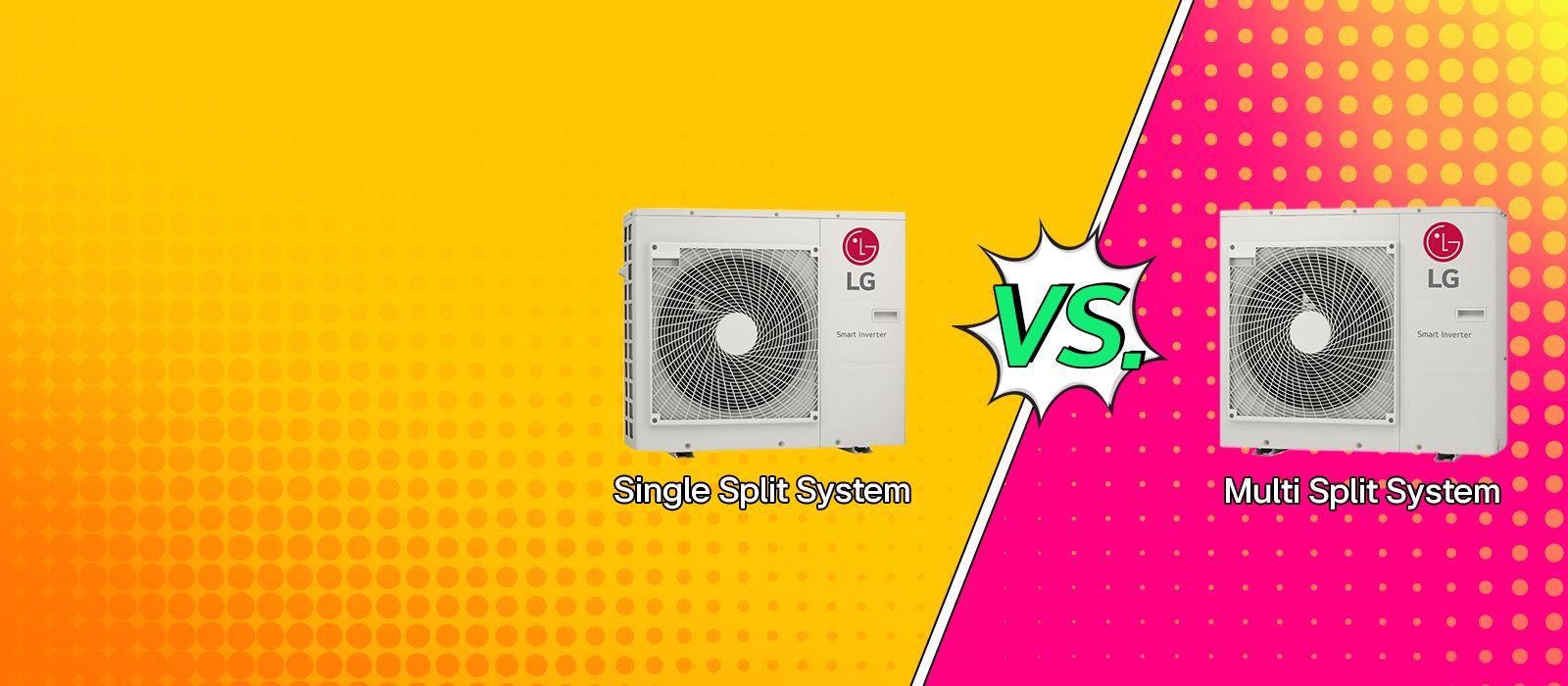 Compare LG Single Split and Multi Split ACs, highlighting energy efficiency, flexibility, and cooling performance for homes.