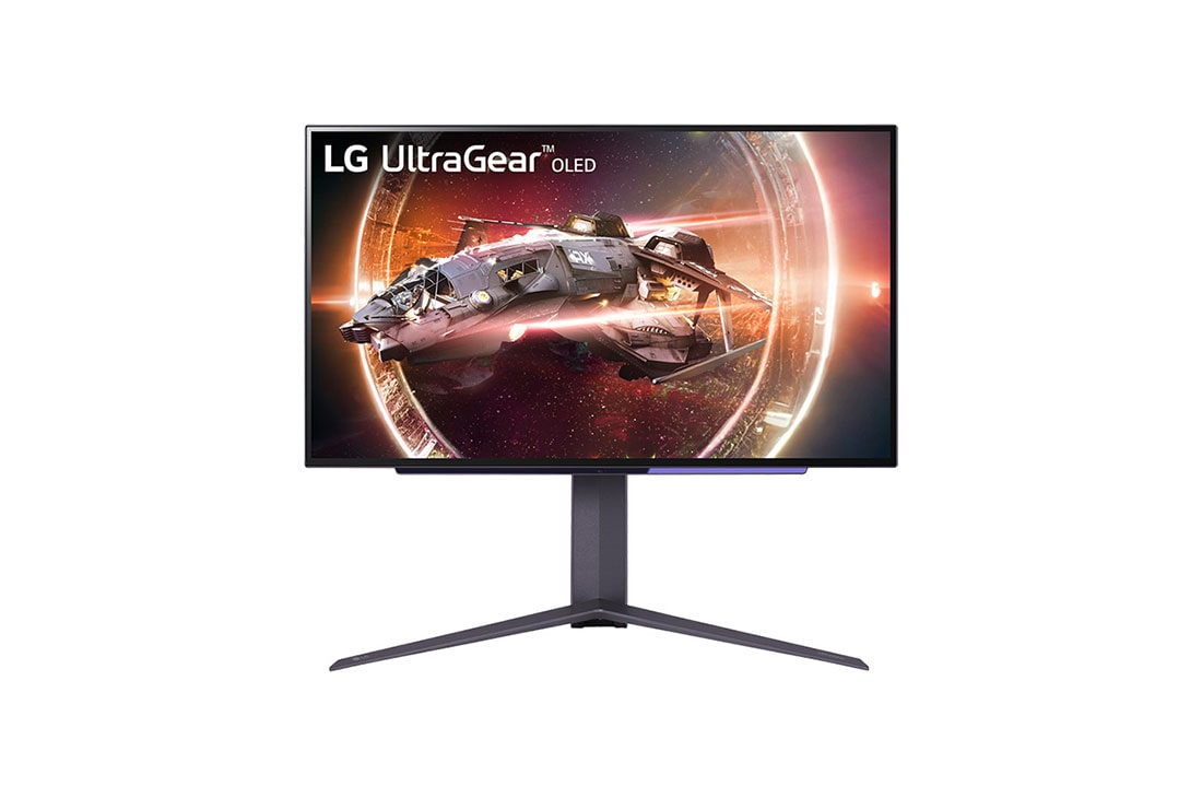 LG 2024 27'' UltraGear™ OLED gaming monitor with HDR400 True black, 240Hz, 0.03ms(GtG), front view, 27GS95QE-B