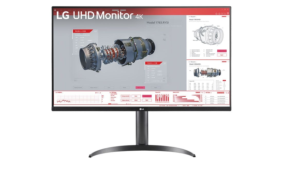 LG 31.5'' UHD 4K HDR monitor with USB Type-C™, front view, 32BR55U-B