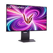 LG 32'' UltraGear™ Dual-Mode OLED gaming monitor | 4K UHD, Pixel Sound, +15 degree rotated front-side view, 32GS95UE-B, thumbnail 14