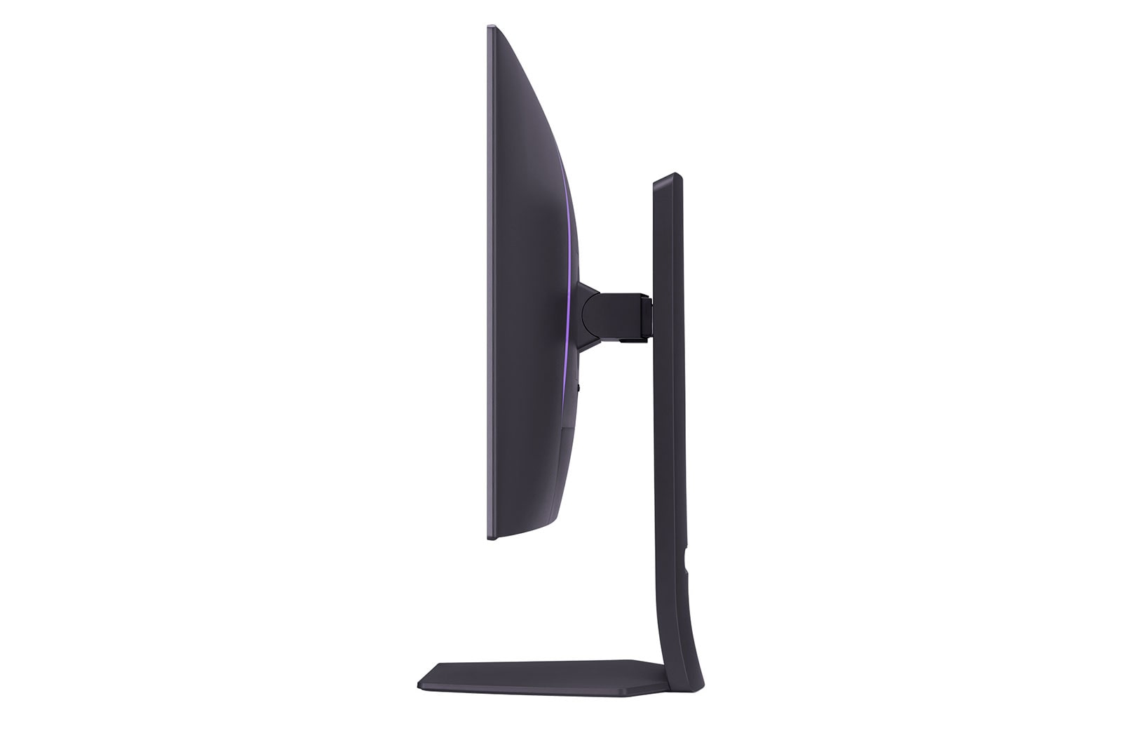 LG 32'' UltraGear™ Dual-Mode OLED gaming monitor | 4K UHD, Pixel Sound, side view with lights on, 32GS95UE-B